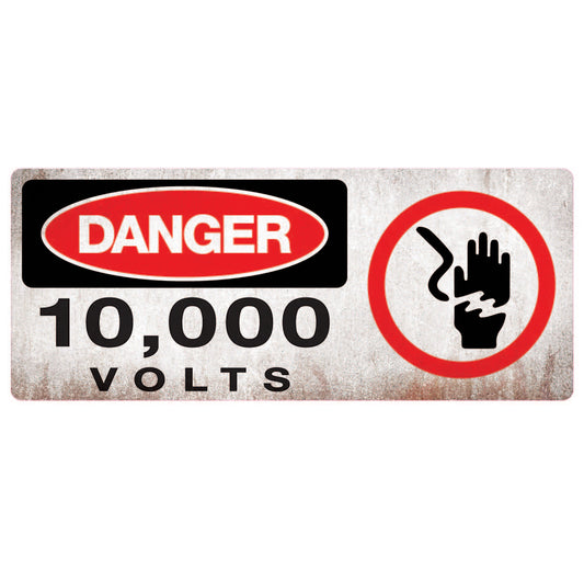 Jurassic Park Danger 10,000 Volts Sign