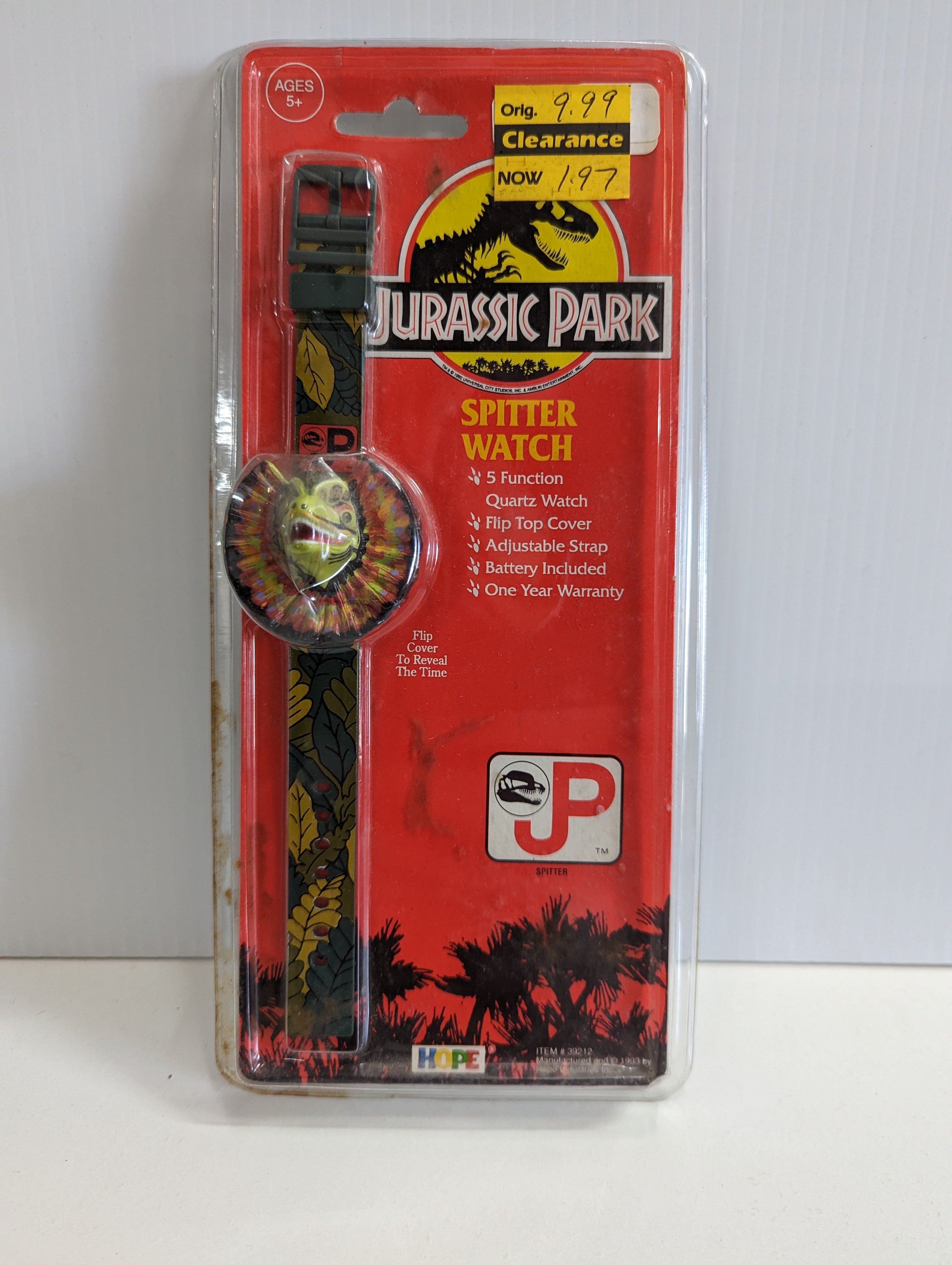 Mint Vintage 1990s Jurassic Park Spitter Dinosaur Watch The Jurassic