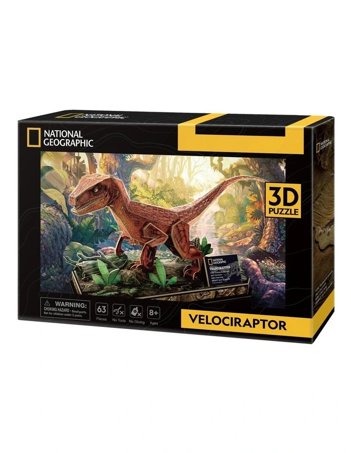 National Geographic Puzzle 3D Velociraptor Model Kit