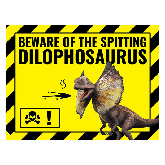 Beware of Dilophosaurus - Metal Sign
