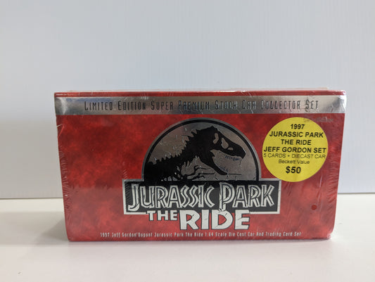 Jeff Gordon #24 JURASSIC PARK THE RIDE 1:64 Die Cast Car & Trading Card Set