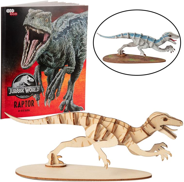 Incredibuilds Jurassic World™ Raptor Book and 3D Wood Model Puzzle