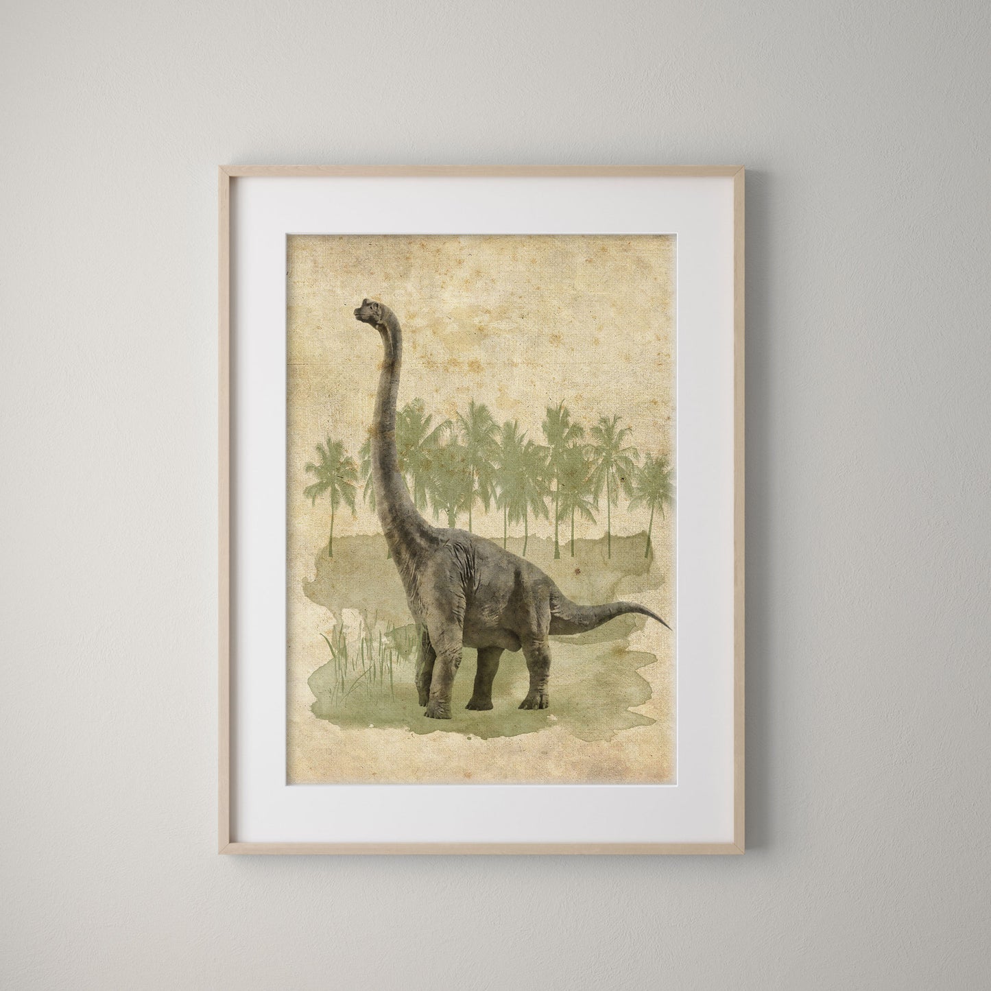 Vintage Brontosaurus Print