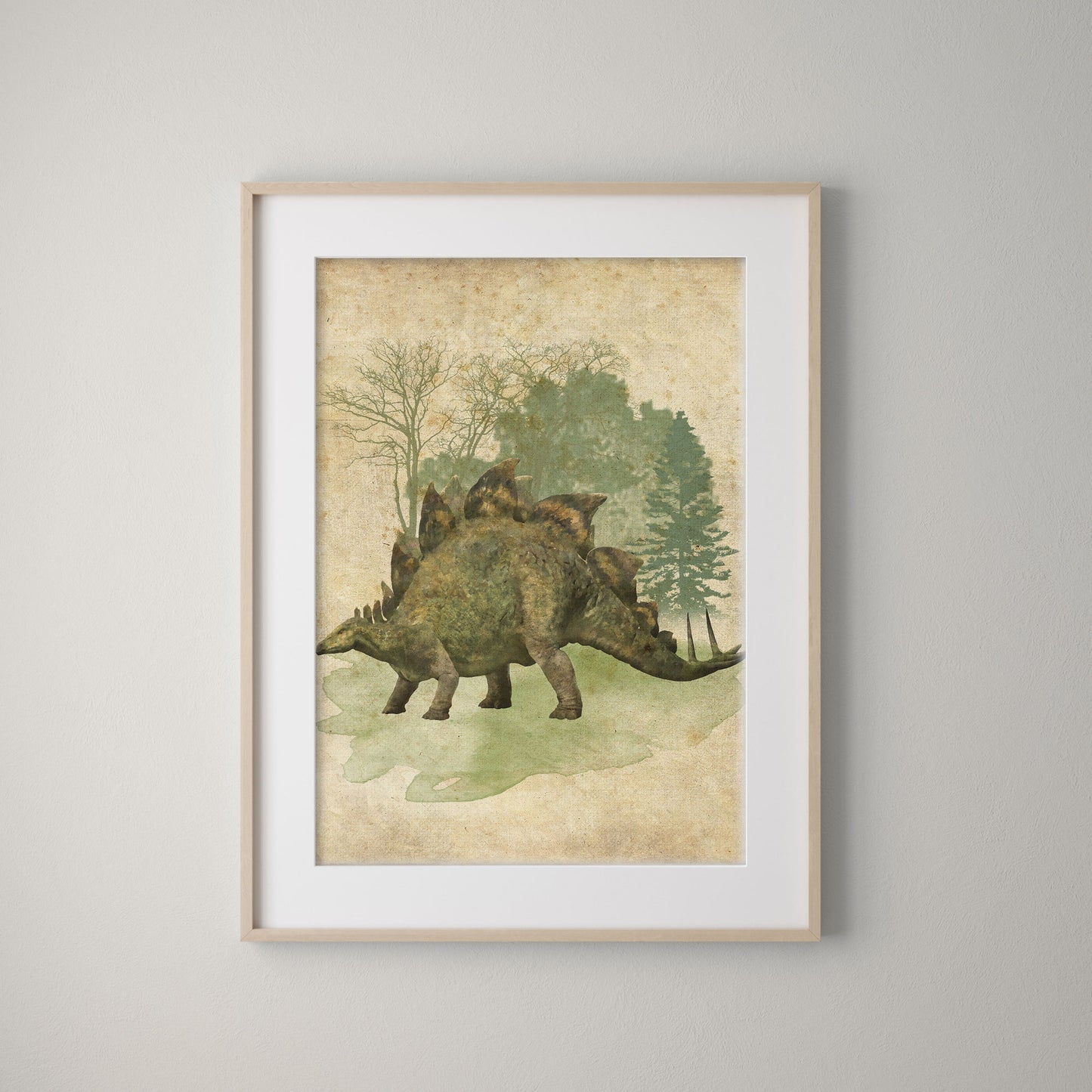 Vintage Stegosaurus Print