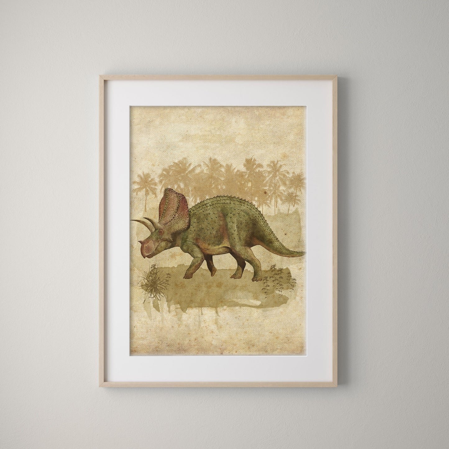 Vintage Triceratops Print