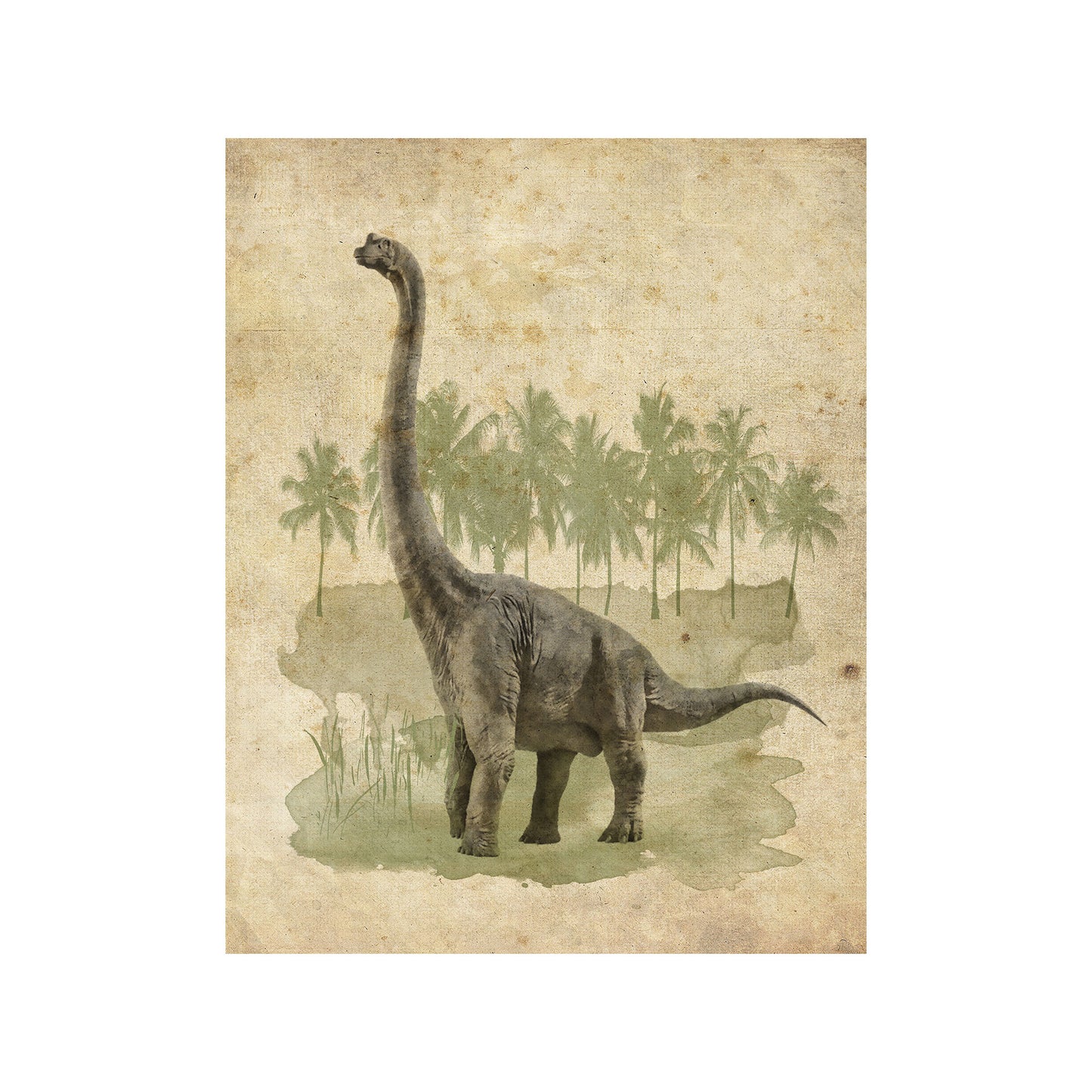 Vintage Brontosaurus Print