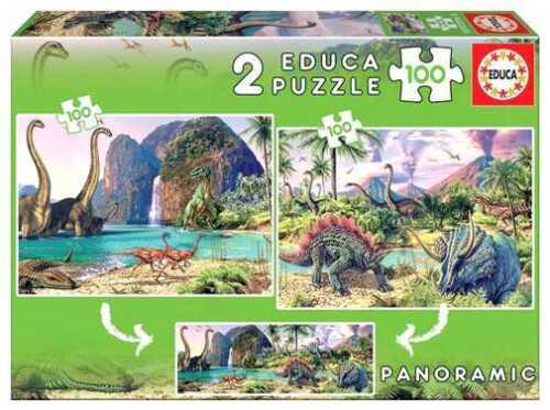 Educa - Dino World Puzzle 2x100 Pieces